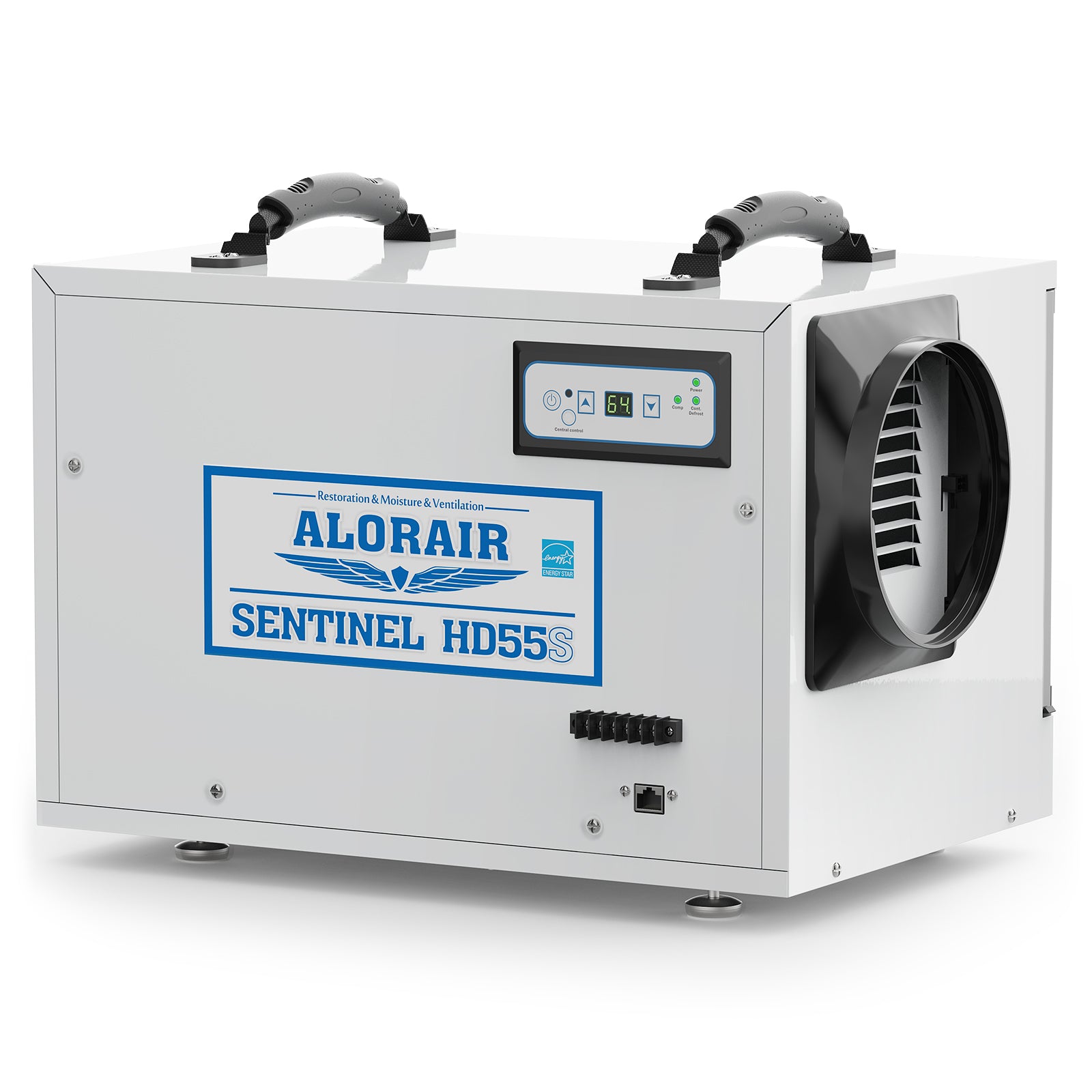 ALORAIR Basement/Crawl Space Dehumidifiers Removal 120 PPD (Saturation), 55 Pint Commercial Dehumidifier | Sentinel HD55S (White)