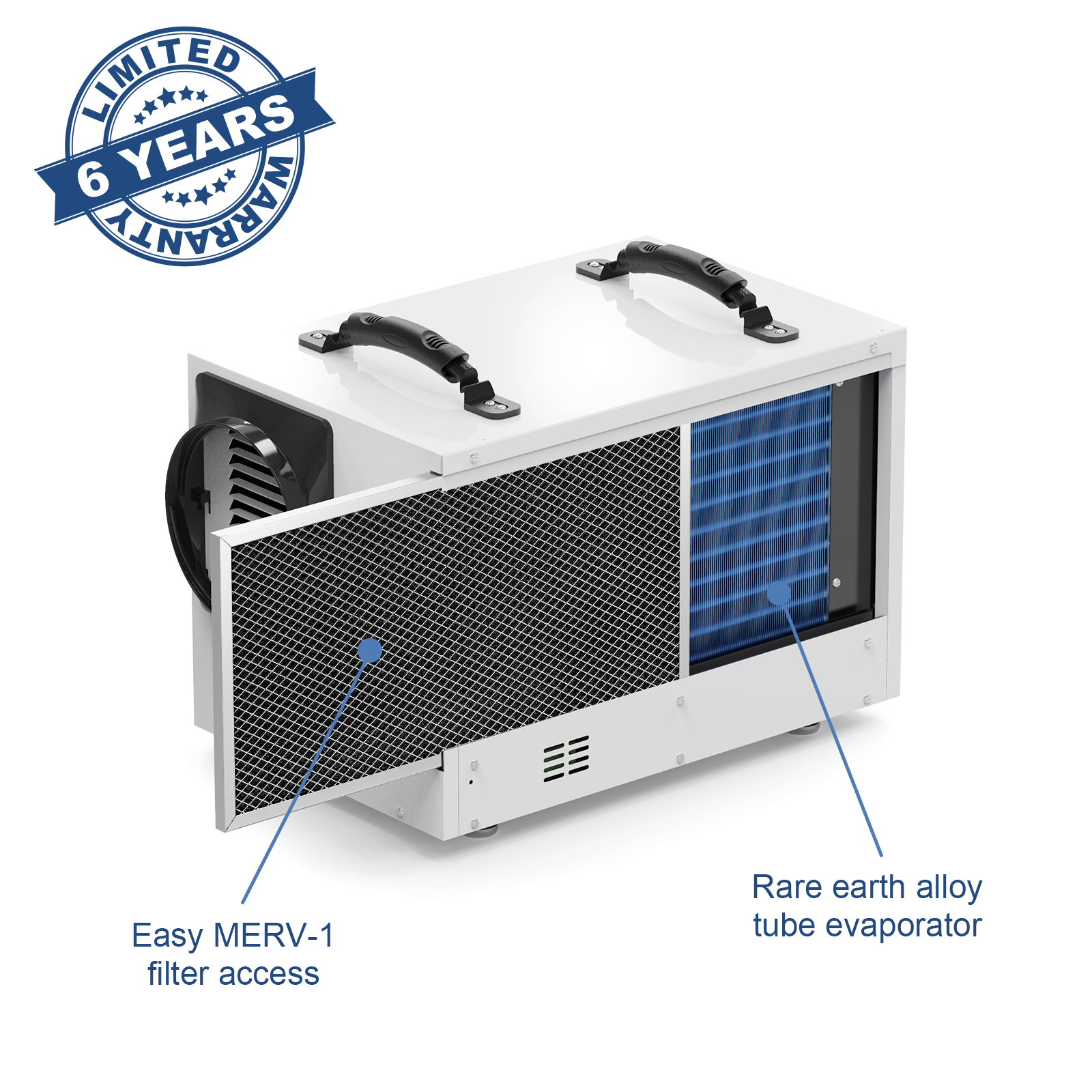 AlorAir® WiFi App Controlled Dehumidifier Removal 120PPD Size for 1300 sq.ft | Sentinel HD55S White WIFI