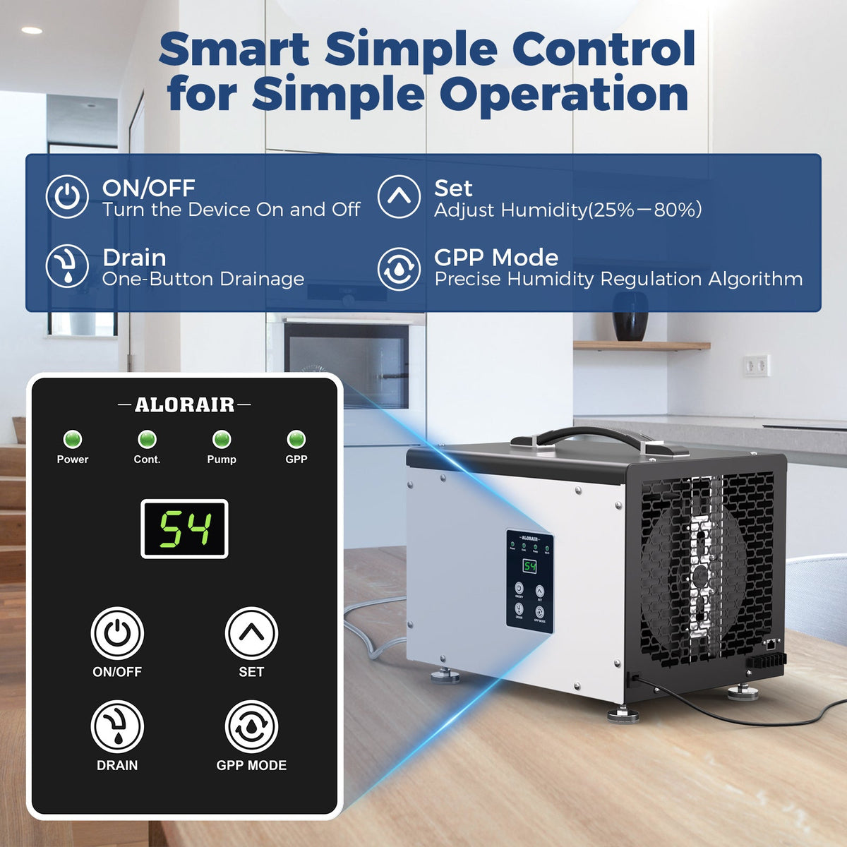 AlorAir 70 PPD Crawl Space Dehumidifier with Pump and Drain Hose, Size for 1000 sq.ft | Sentinel HD35PS