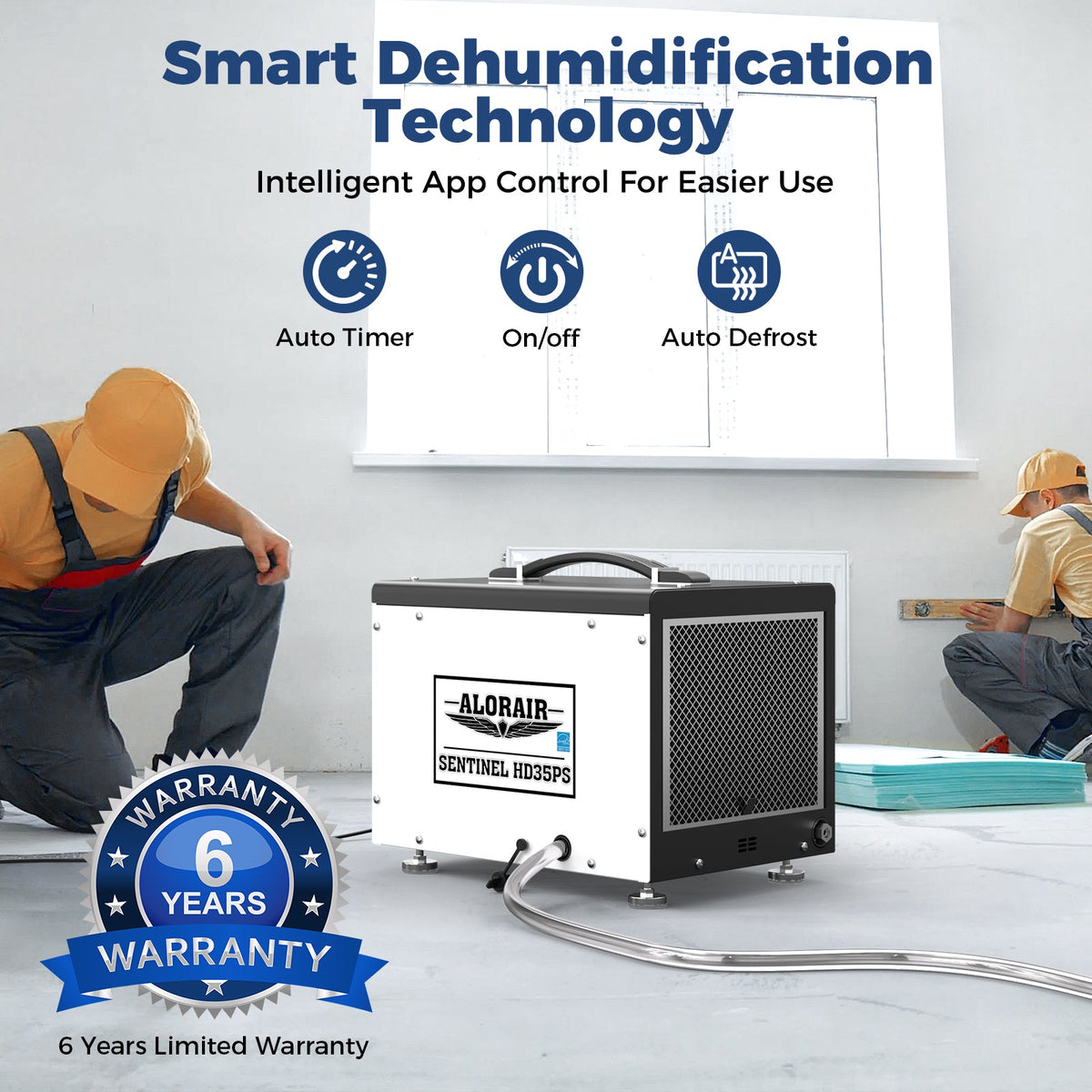 AlorAir 70 PPD Crawl Space Dehumidifier with Pump and Drain Hose, Size for 1000 sq.ft | Sentinel HD35PS