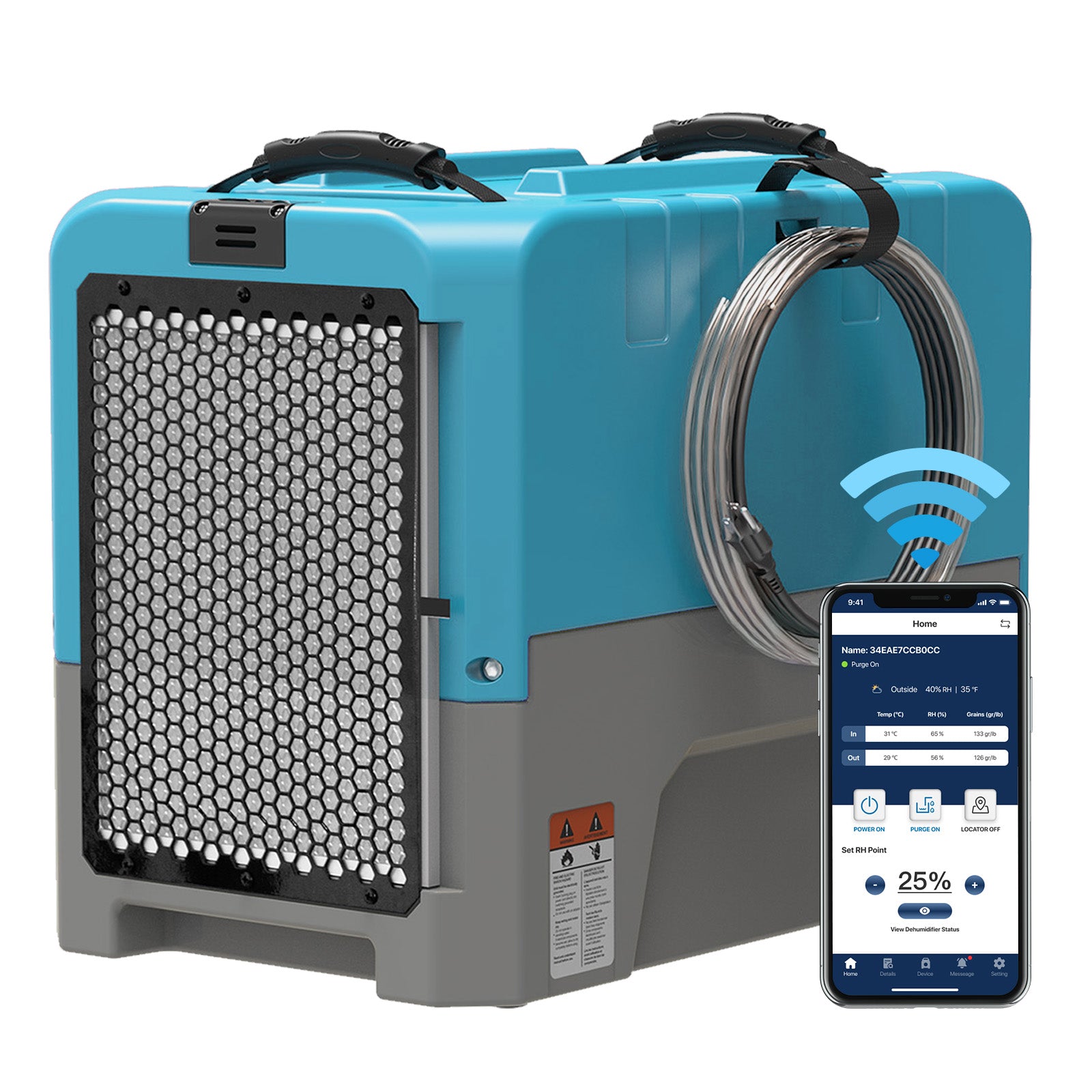 AlorAir® Storm LGR Extreme Smart App Control | 180PPD Commercial Dehumidifier for Crawl Space with Pump（wifi app not available now）