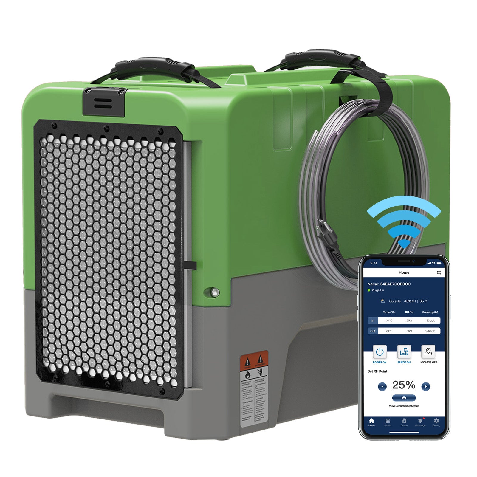AlorAir® Storm LGR Extreme Smart App Control | 180PPD Commercial Dehumidifier for Crawl Space with Pump（wifi app not available now）