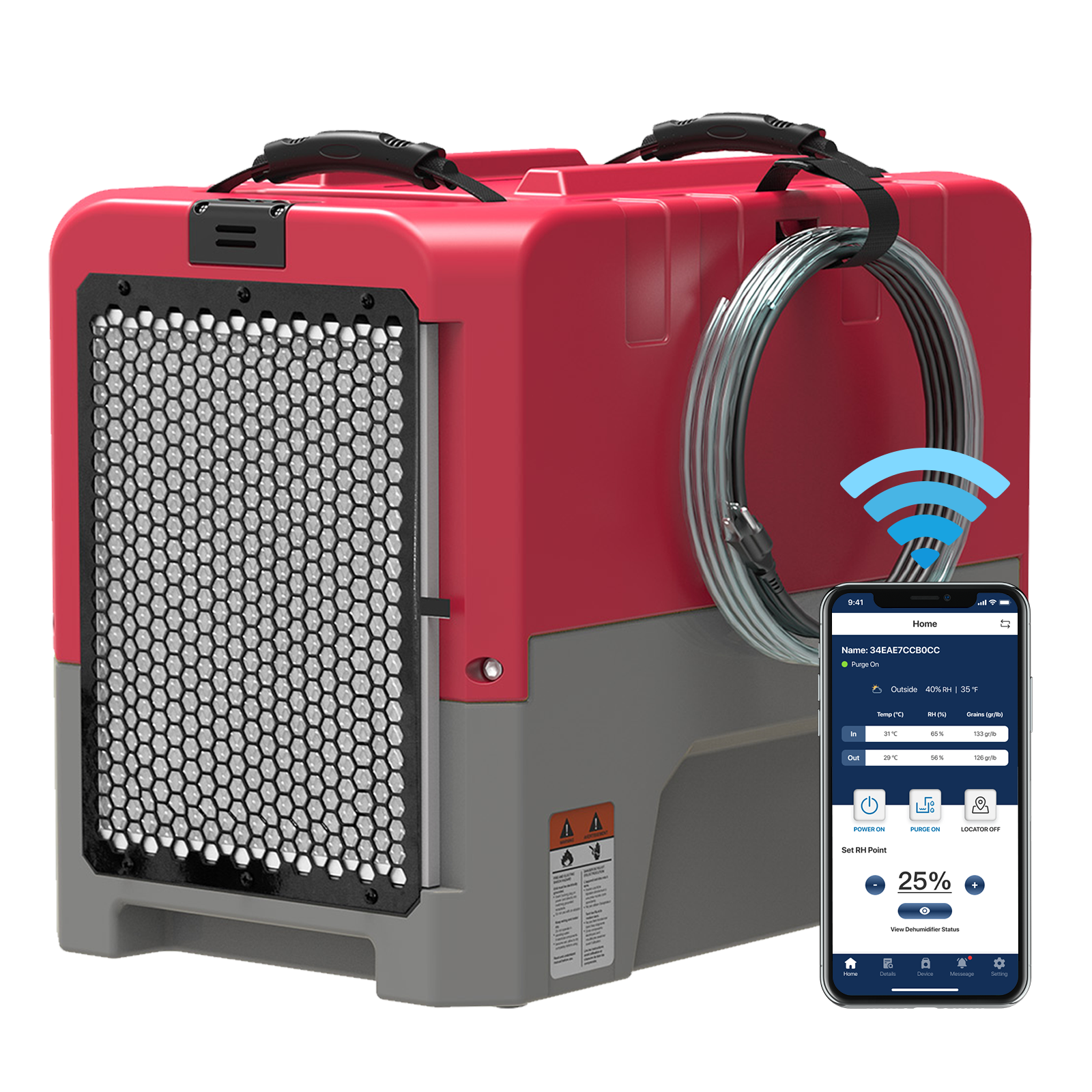 AlorAir® Storm LGR Extreme Smart App Control | 180PPD Commercial Dehumidifier for Crawl Space with Pump（wifi app not available now）