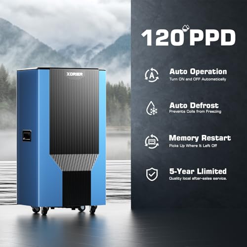XDRIER MAX 138P Triple-Drain Commercial Dehumidifier | 120 PPD (Saturation) | 1500 ft²