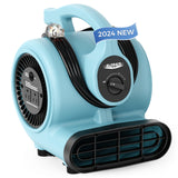 AlorAir®  (2024 New) 600 CFM Air Mover Blower Fan with 3 Speeds, 5 Adjustable Angles and Daisy Chain | GF600A Blue