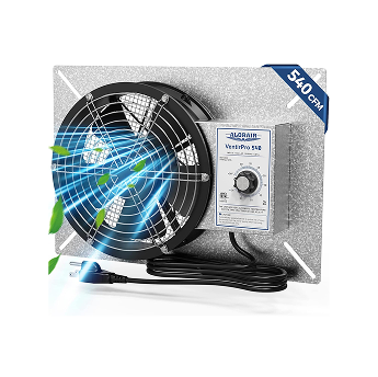 ALORAIR 540 CFM IP-55 Grade Crawlspace Ventilation Fans, 8.7 inches with Humidistat & Thermostat | VentirPro 540