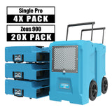 AlorAir® Ultimate Pack 4 Commercial Storm Single Dp Dehumidifiers 50 Pint + 20 Air Movers Water Damage Restoration Equipment Package