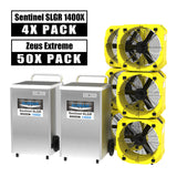 AlorAir® Ultimate Pack 4 Commercial Dehumidifiers 140 Pint + 50 Air Movers Water Damage Restoration Equipment Package