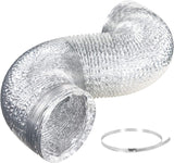AlorAir Dehumidifier Aluminum Foil Intake Duct 10 inches Diameter 10 ft Long with Duct Clamps