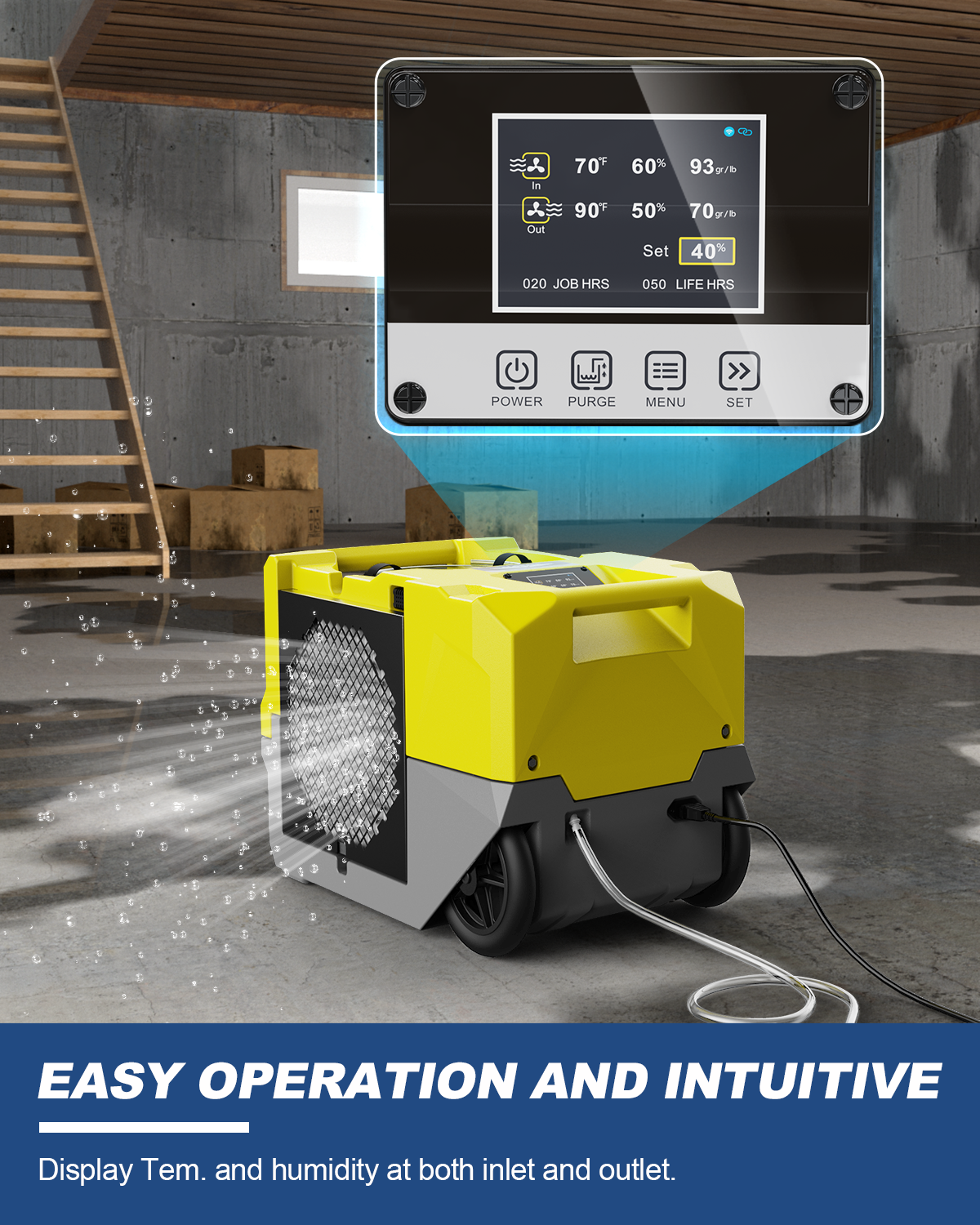 AlorAir® Storm SLGR 1250X | Smart WiFi Dehumidifier 264 PPD High Performance Commercial Dehumidifier with Pump