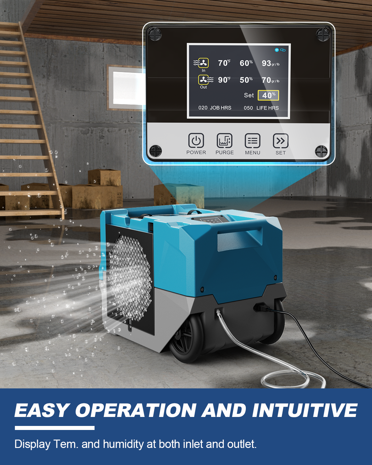 AlorAir® Storm LGR 1250 | 264 PPD Industrial Commercial Dehumidifier with Pump