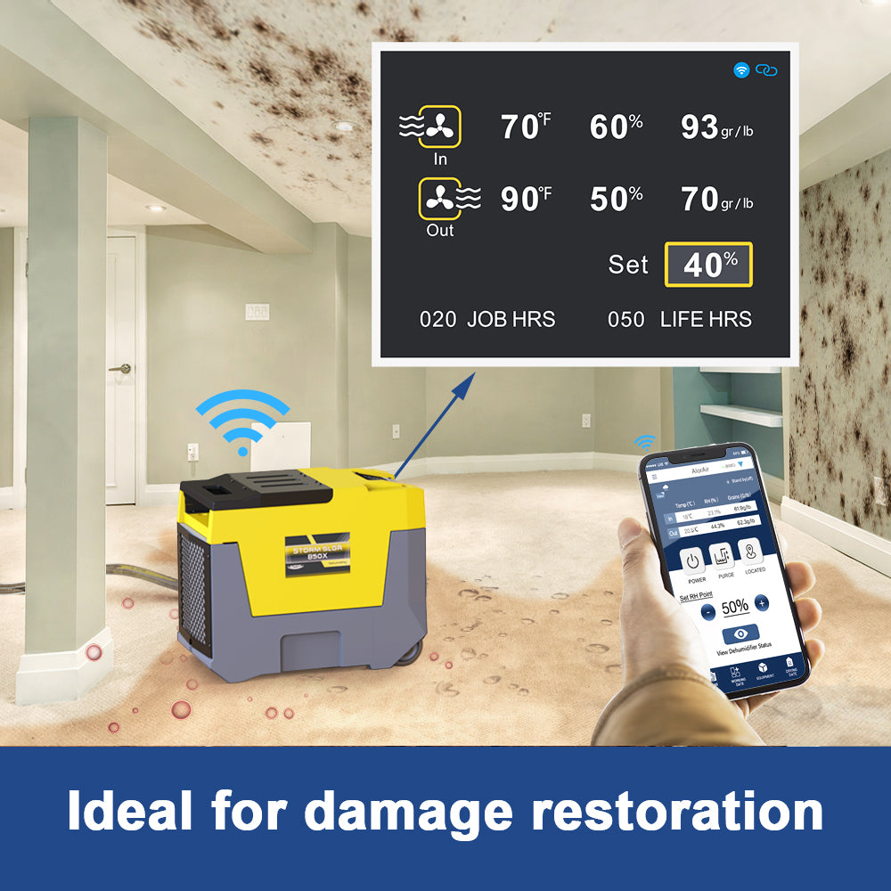 AlorAir Wholesale Package of Storm SLGR 850X Smart WiFi 85 PPD  Commercial Dehumidifier with Pump (pack of 4/8/50)