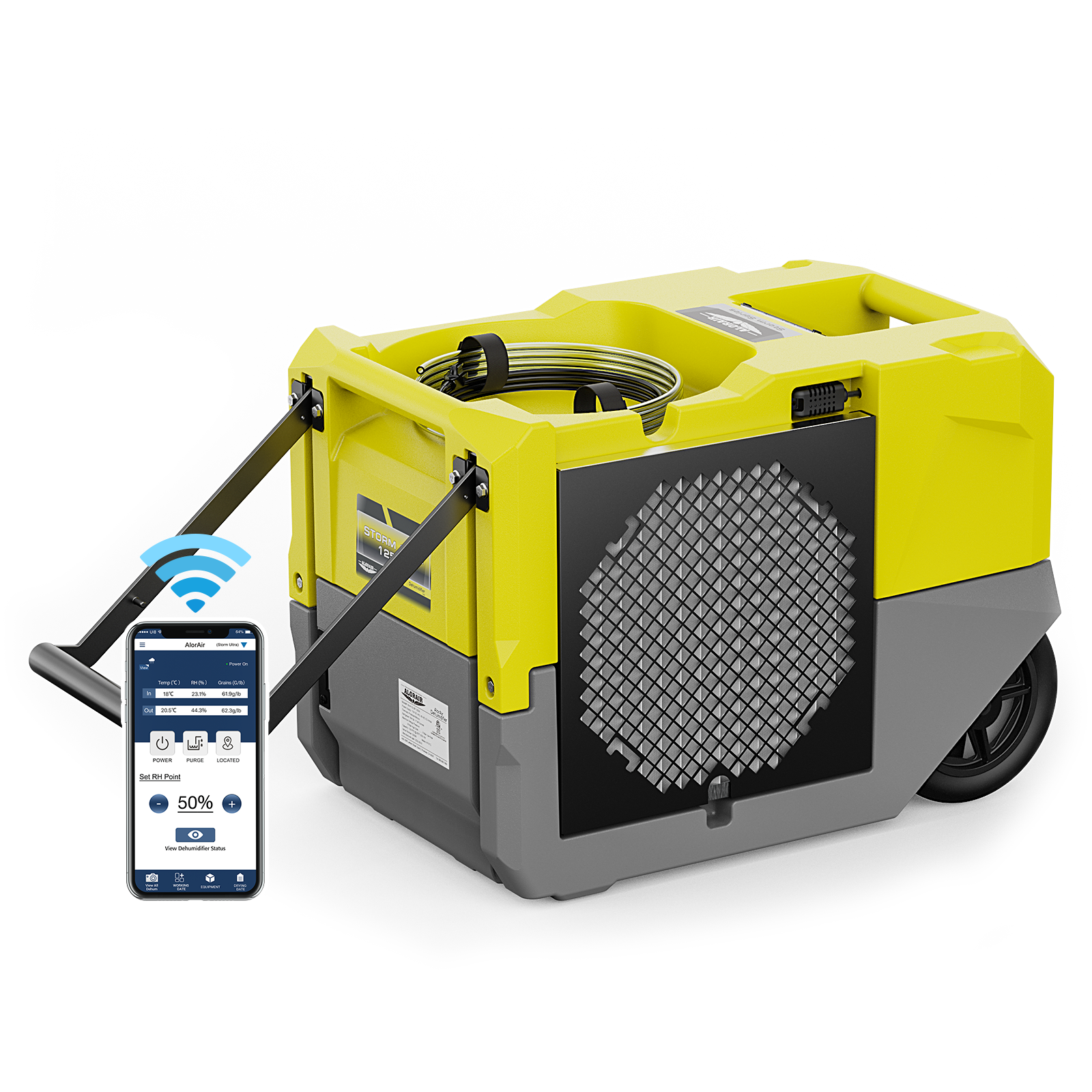 AlorAir® Storm SLGR 1250X | Smart WiFi Dehumidifier 264 PPD High Performance Commercial Dehumidifier with Pump