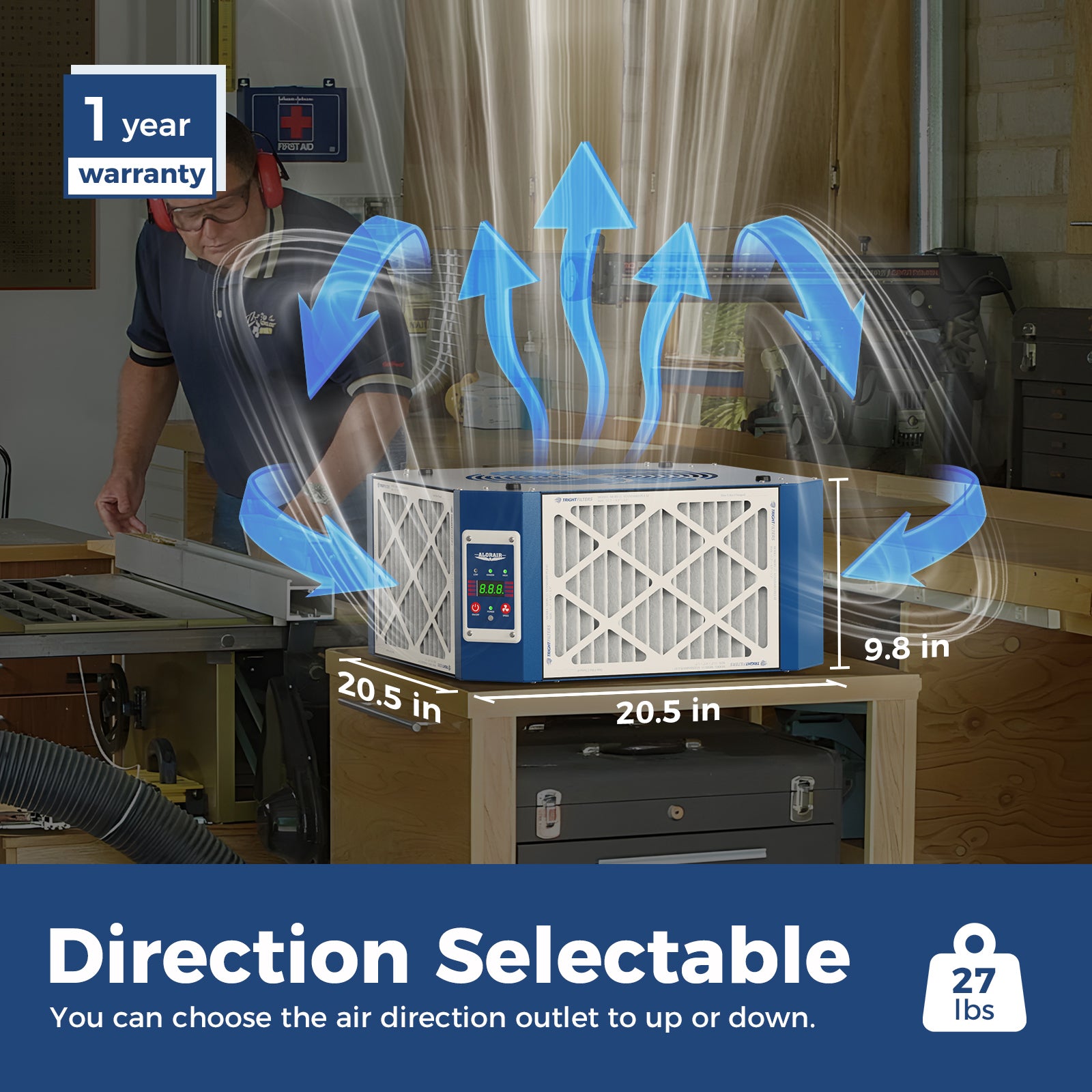 AlorAir Purecare 1350IG 360 degree Intake Air Filtration System with Strong Vortex Fan, Built-in Ionizer