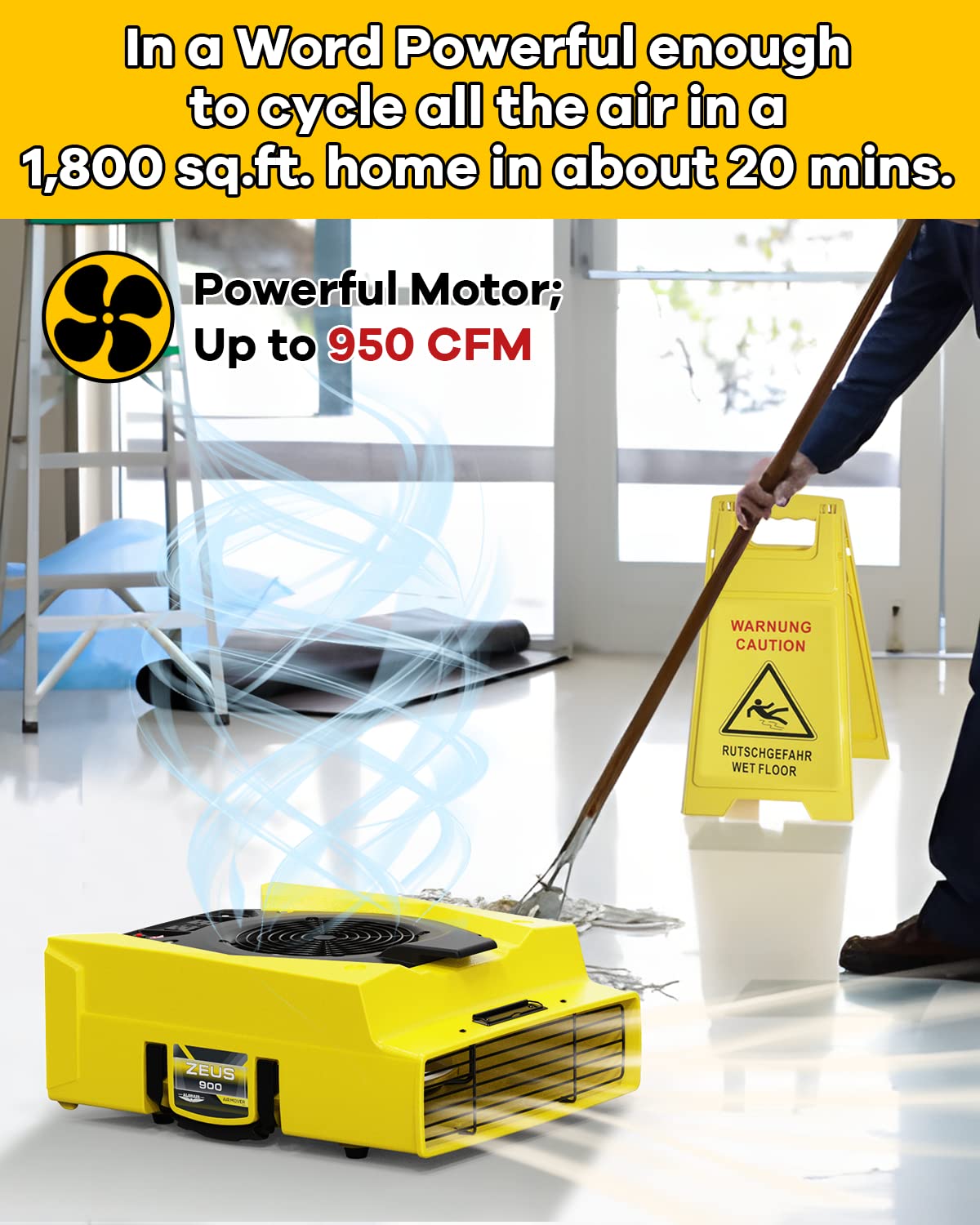 AlorAir Wholesale Pack Zeus 900 Air Mover for Water Damage Restoration (Pack of 4/6/12)