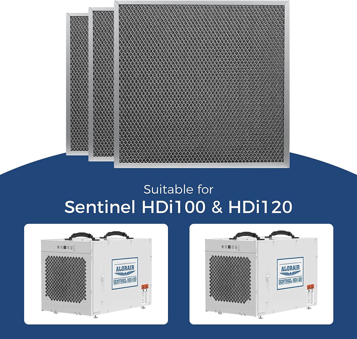 AlorAir 3-Pack MERV-1 Filter for Whole House Dehumidifier Sentinel HDi100, HDi120