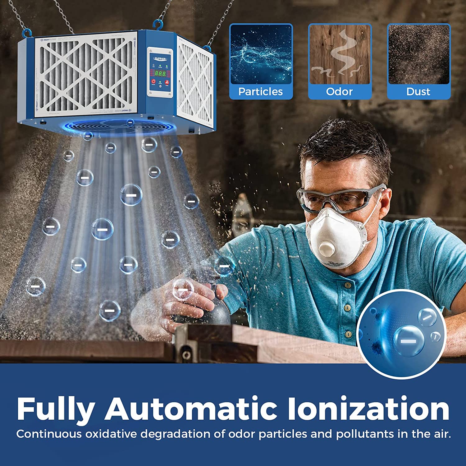 AlorAir Purecare 1350IG 360 degree Intake Air Filtration System with Strong Vortex Fan, Built-in Ionizer