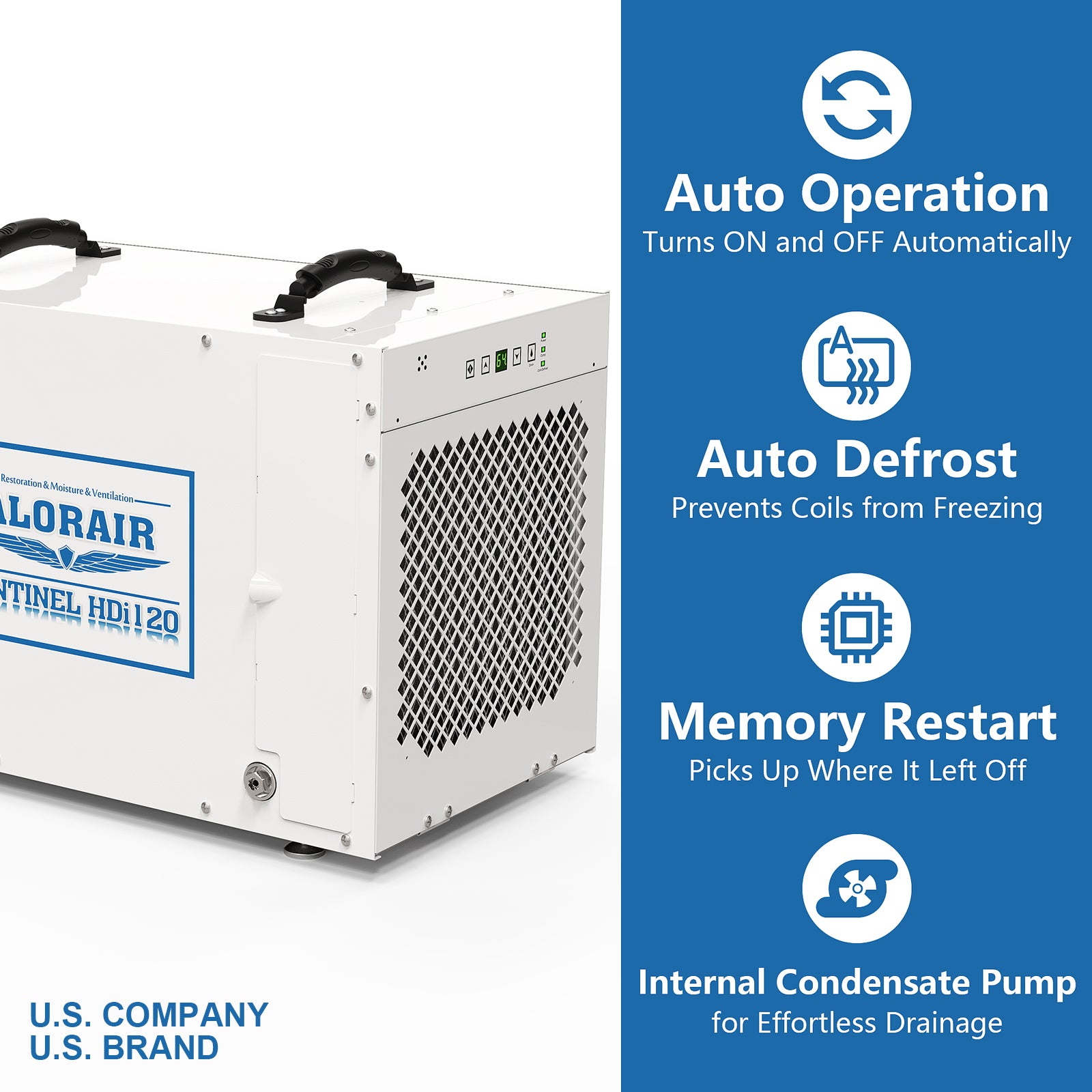 AlorAir Sentinel HDi120 Whole House Dehumidifier, 120 Pints at AHAM, up to 3,300 sq. ft.