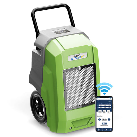 AlorAir® Storm Pro Dehumidifier | 180 PPD Smart Wi-Fi Industrial Dehumidifier with Pumpfor Basements, Garages, and Job Sites