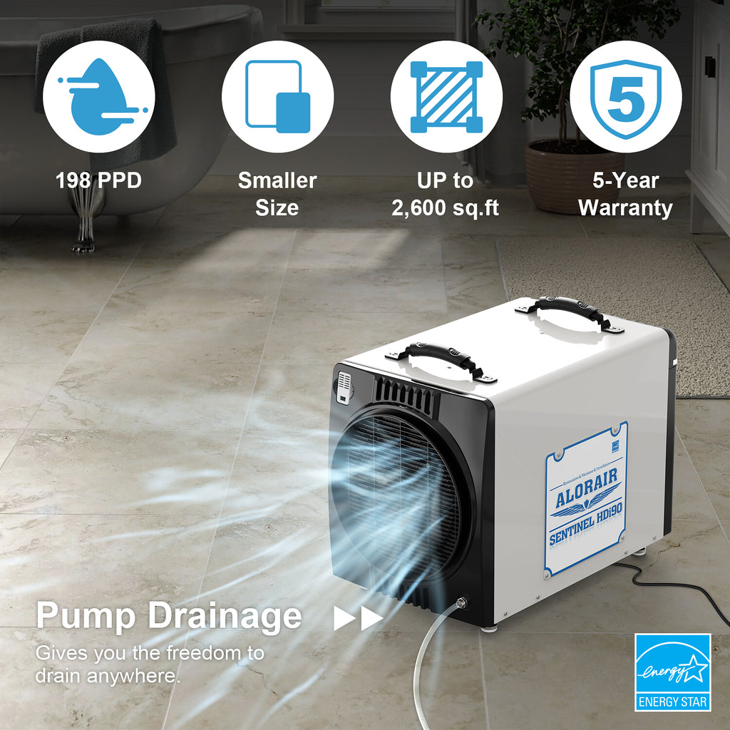 ALORAIR 198 Pints Commercial Dehumidifiers for Basements/Crawlspace ...