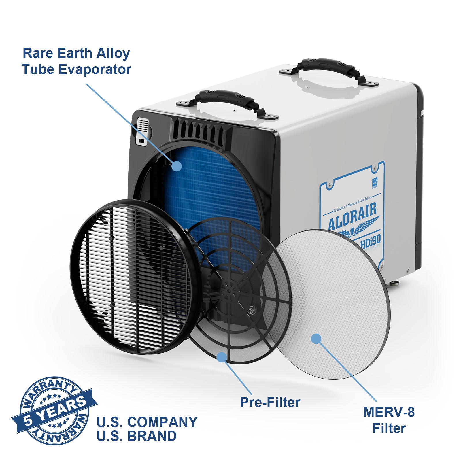 ALORAIR 198 Pints Commercial Dehumidifiers for Basements