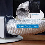 AlorAir Dehumidifier Aluminum Foil Inlet Duct with a Diameter of 12 Inches and 13 ft Long (HD90/HDi90)