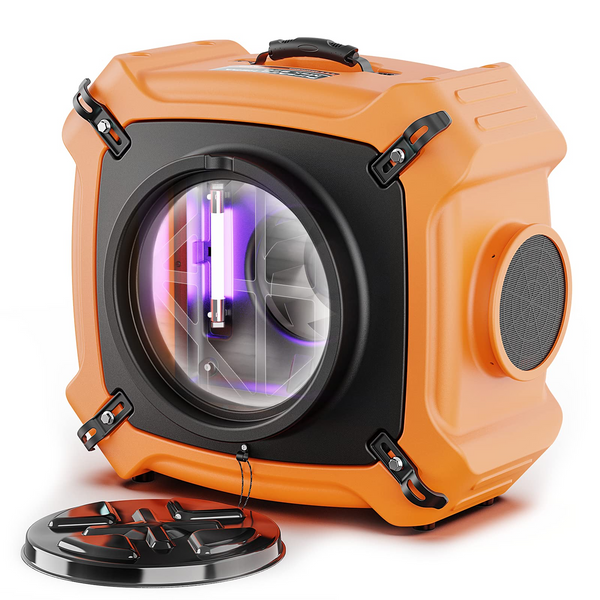 PureAiro HEPA Max 970 Professional 3 Stage Filtration Air Scrubber, Negative Machine Air Cleaner with UV-C Light, 10 Years Warranty | Alorair