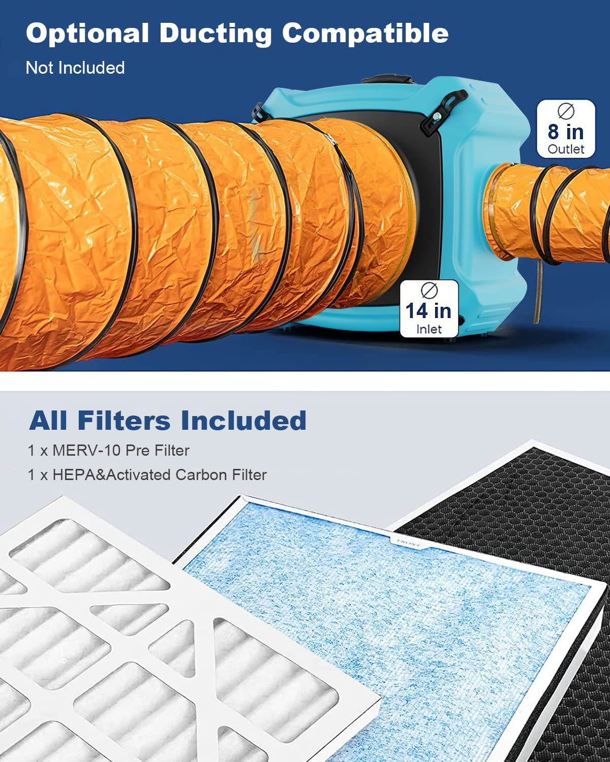 PureAiro HEPA Max 870 Air Scrubber UV-C Light Sterilization 3-Stage Filtration Negative Machine | Alorair