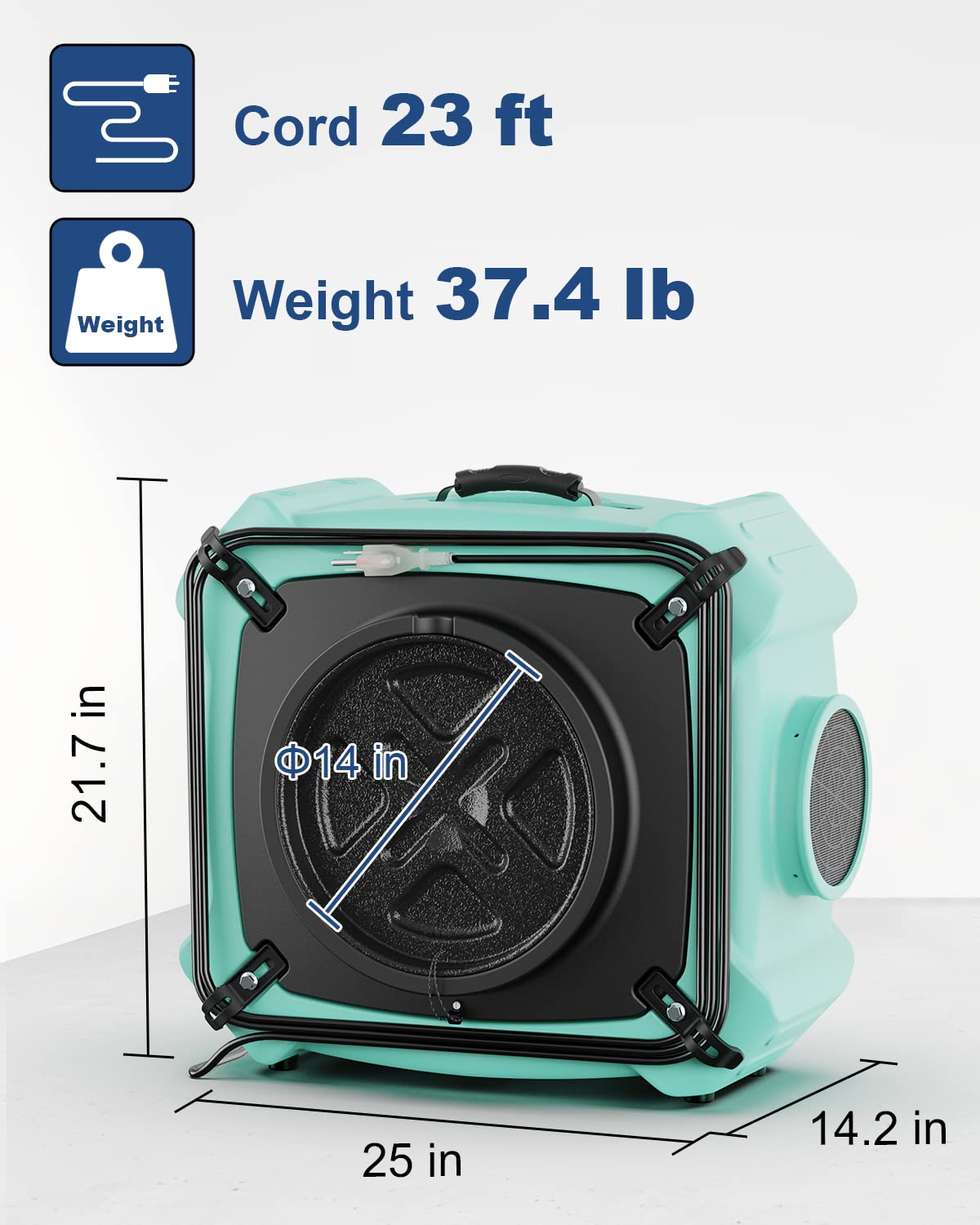 PureAiro HEPA Max 770 industrial Air Scrubber Negative Machine with 3 Stage Filtration System, 10 Years Warranty | Alorair