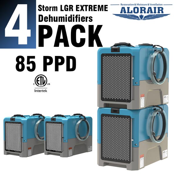 ALORAIR® Storm LGR Extreme 85 Pint Commercial Restoration Dehumidifiers (Pack of 4) Wholesale Package of Restoration Equipment